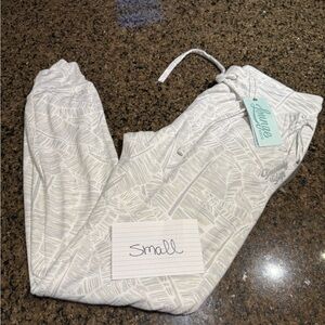 Cozy White Patterned Pajama Pants